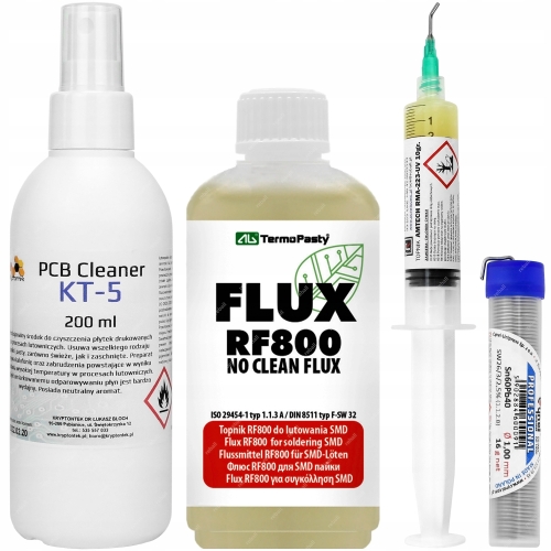 AKCESORIA LUTOWNICZE CHEMIA DO LUTOWANIA CYNA KT-5 TOPNIK RMA-223-UV RF800