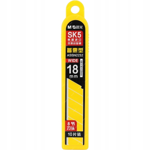 10x OSTRZE ŁAMANE NOŻYKA DO TAPET NÓŻ TAPECIAK OSTRZA WYMIENNE SK5 18mm