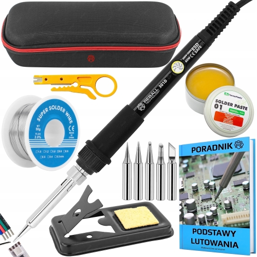 LUTOWNICA PRECYZYJNA RT 301D 60W UNIWERSALNY ZESTAW W ETUI 12w1 + PORADNIK