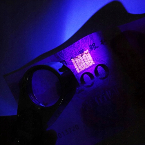 LUPA JUBILERSKA SZKŁO POWIĘKSZAJĄCE Z PODŚWIETLENIEM LED + UV METAL 40x25mm