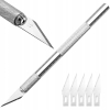 ZESTAW SKALPEL 11 PRECYZYJNY OSTRY SILVER HT NÓŻ MODELARSKI + 5X OSTRZE 11