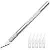 ZESTAW SKALPEL 11 PRECYZYJNY OSTRY SILVER HT NÓŻ MODELARSKI + 5X OSTRZE 11