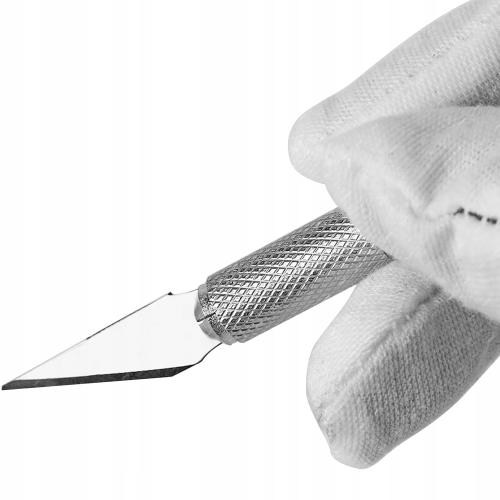 ZESTAW SKALPEL 11 PRECYZYJNY OSTRY SILVER HT NÓŻ MODELARSKI + 5X OSTRZE 11