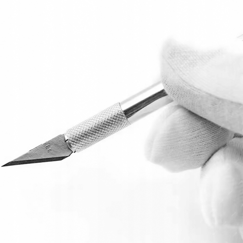 ZESTAW SKALPEL 11 PRECYZYJNY OSTRY SILVER HT NÓŻ MODELARSKI + 5X OSTRZE 11
