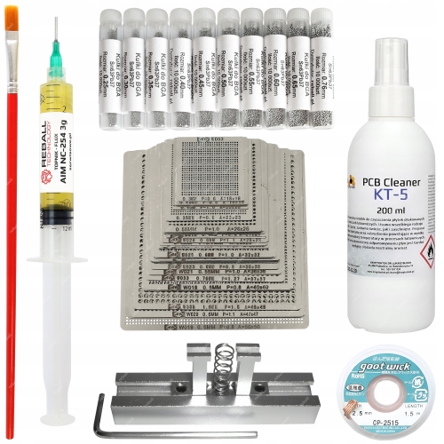 ZESTAW MINI STOLIK BGA 25szt SITA UNIWERSALNE REBALLING + KULKI + AKCESORIA
