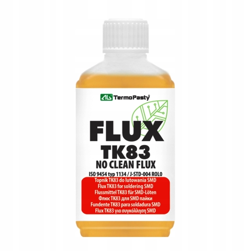 ŚREDNIO AKTYWNY PŁYNNY TOPNIK FLUX REFLOW SMD NO CLEAN + PĘDZELEK TK83 50ml