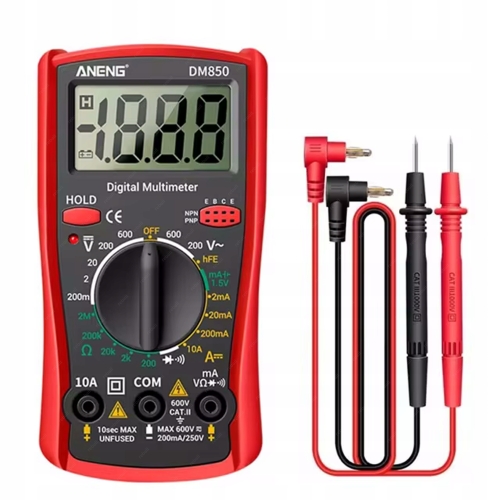 MULTIMETR RĘCZNY MIERNIK CYFROWY PRĄDU NAPIĘCIA 10A 600V ANENG DM850 AC/DC
