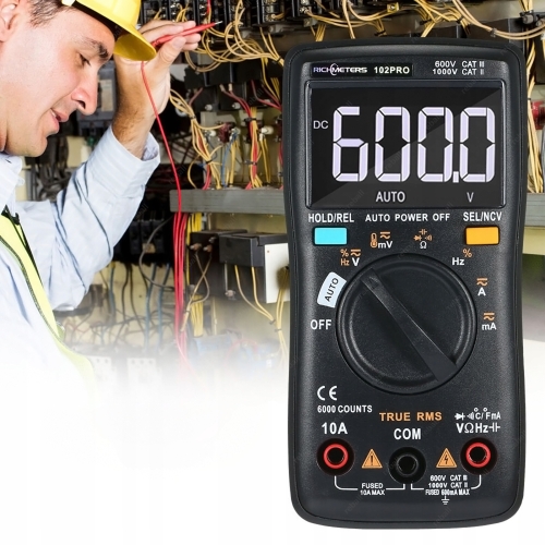 UNIWERSALNY MIERNIK MULTIMETR RICHMETERS 102 PRO AUTOMATYCZNY NCV TRUE RMS