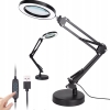 LUPA SZKŁO POWIĘKSZAJĄCE 105mm 3X LAMPA LED PIERŚCIENIOWA SERWISOWA 12W USB