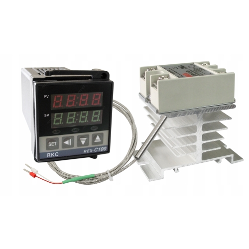 TERMOSTAT TEMPERATURY PID C100V CZUJ PT100 SSR 40A