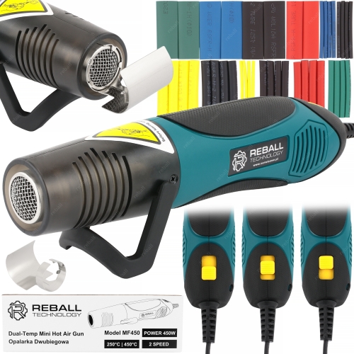 MINI OPALARKA PORĘCZNA DWA TRYBY MF450 450W 250/450°C RURKI TERMOKURCZLIWE