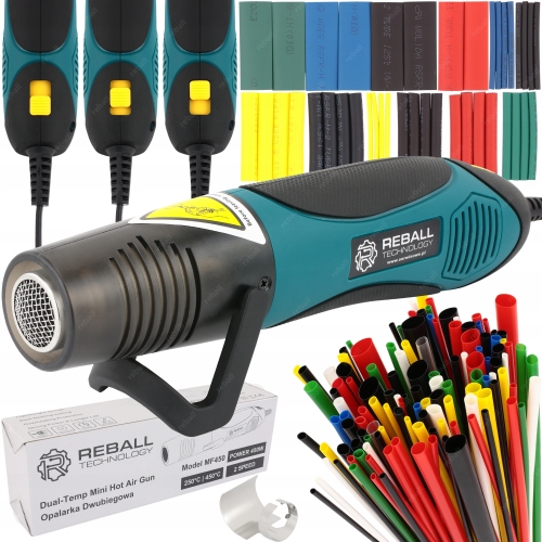 MINI OPALARKA PORĘCZNA DWA TRYBY MF450 450W 250/450°C RURKI TERMOKURCZLIWE