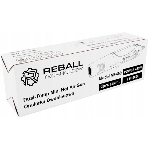 MINI OPALARKA PORĘCZNA DWA TRYBY MF450 450W 250/450°C RURKI TERMOKURCZLIWE