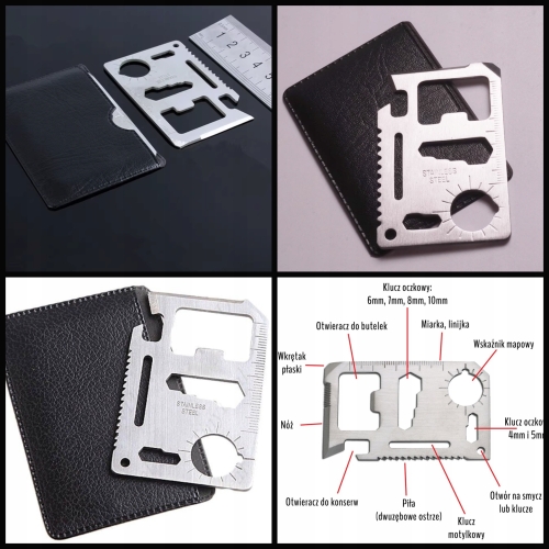 ZESTAW PRZETRWANIA MULTI TOOL WOJSKOWY NÓŻ KOMPAS LATARKA NÓŻ KRZESIWO XXL