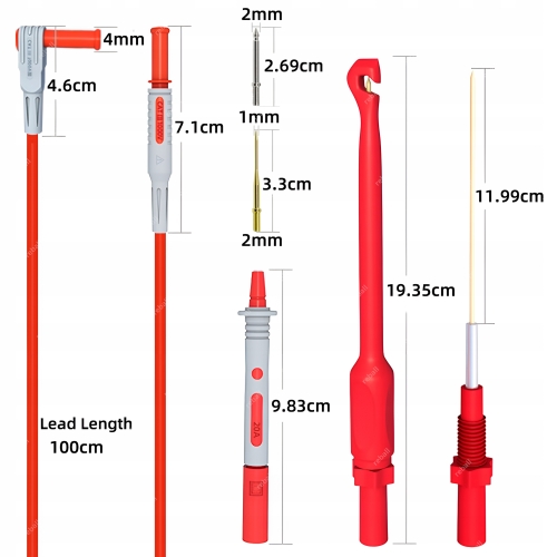 PRZEWODY POMIAROWE KABLE DO MIERNIKA SONDY DŁUGIE IGŁY CLEQEE P1033B 16w1