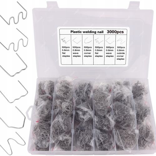 ZSZYWKI DO PLASTIKU ZGRZEWARKI ZESTAW 3000SZT RS28 RS26 RS16 RS18 RS46 RS38