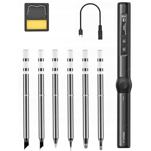 PROGRAMOWALNA LUTOWNICA PRECYZYJNA OLED USB-C FNRSI HS-01 BLACK + 6 GROTÓW