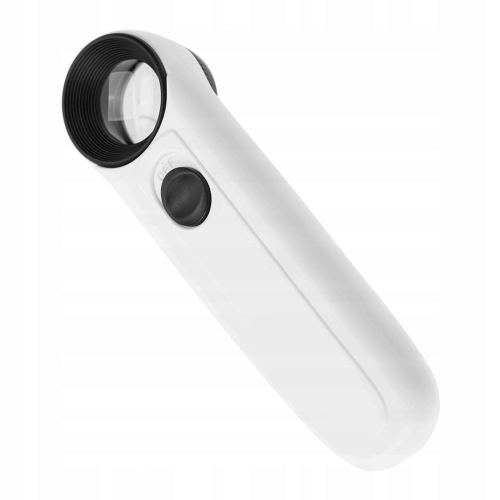 LUPA POWIĘKSZAJĄCA 40x 21mm NUMIZMATYKA JUBILER SERWIS PODŚWIETLENIE 2x LED