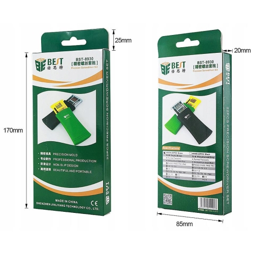 ZESTAW ŚRUBOKRĘTÓW PRECYZYJNYCH BITÓW TORX BEST BST-8930A DO TELEFONÓW 20w1