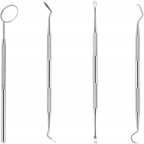 ZESTAW NARZĘDZI DO SERWISOWANIA LUSTERKO DENTYSTYCZNE HAKI SKROBAKI 4w1