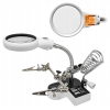 TRZECIA RĘKA DO LUTOWANIA RT0180 UCHWYT PCB LUPA 65mm 2x LED UCHWYT KOLBY