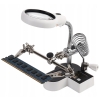 TRZECIA RĘKA DO LUTOWANIA RT0180 UCHWYT PCB LUPA 65mm 2x LED UCHWYT KOLBY
