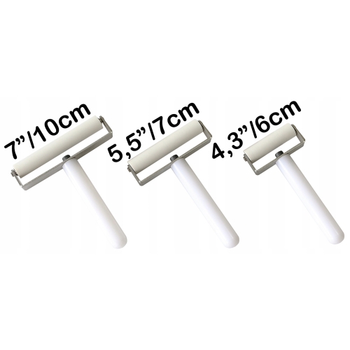 WAŁEK DO LAMINACJI NAKŁADANIA FOLII DOCISKANIA 4,3 CALA SILIKONOWY BIAŁY