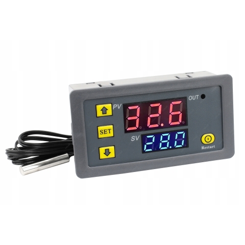REGULATOR TEMPERATURY STEROWNIK CZUJNIK TABLICOWY SONDA W3230 10A/230VAC