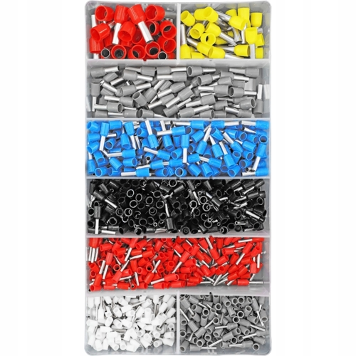 ZACISKARKA TULEJEK KONEKTORÓW PRASKA KOŃCÓWEK KABLI ZESTAW *** 1200 XXL BOX