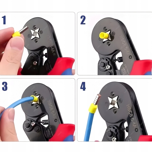 ZACISKARKA TULEJEK KONEKTORÓW PRASKA KOŃCÓWEK KABLI ZESTAW *** 1200 XXL BOX