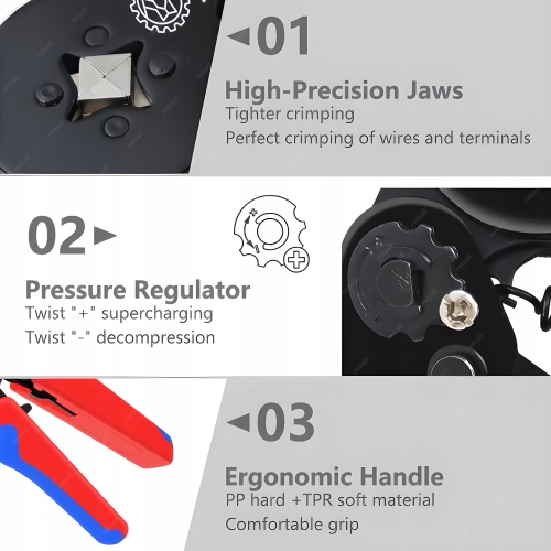 ZACISKARKA TULEJEK KONEKTORÓW PRASKA KOŃCÓWEK KABLI ZESTAW *** 1200 XXL BOX