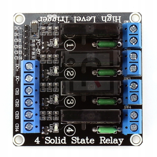 PRZEKAŹNIK PÓŁPRZEWODNIKOWY SSR PRZEMYSŁOWY STYCZNIK 4 KANAŁY FC-87 DC5V