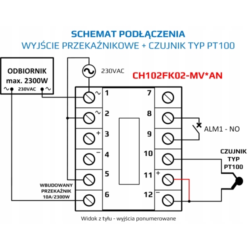 REGULATOR TEMPERATURY STEROWNIK REX C100 CH102 WYJŚCIE SSR + PRZEKAŹNIK 10A