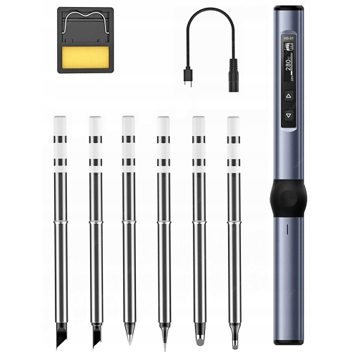 PROGRAMOWALNA LUTOWNICA PRECYZYJNA OLED USB-C FNRSI HS-01 BLUE + 6 GROTÓW
