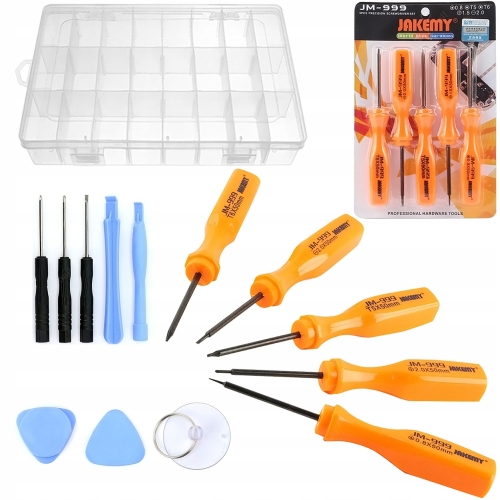 ZESTAW WKRĘTAKÓW ŚRUBOKRĘTÓW OTWIERAKÓW NARZĘDZI ORGANIZER PUDEŁKO SERWIS