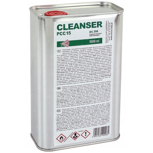 CLEANSER PCC 15 DO CZYSZCZENIA PŁYTEK PCB Z TOPNIKA PASTY BEZPIECZNY 1 LITR