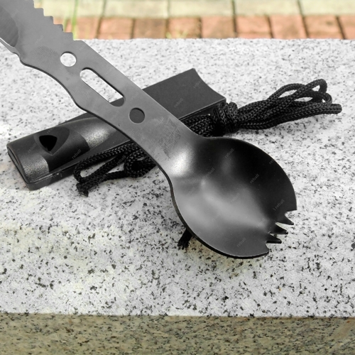 NIEZBĘDNIK TURYSTYCZNY WOJSKOWY GADŻET WIELOFUNKCYJNA ŁYŻKA 7w1 RT0292