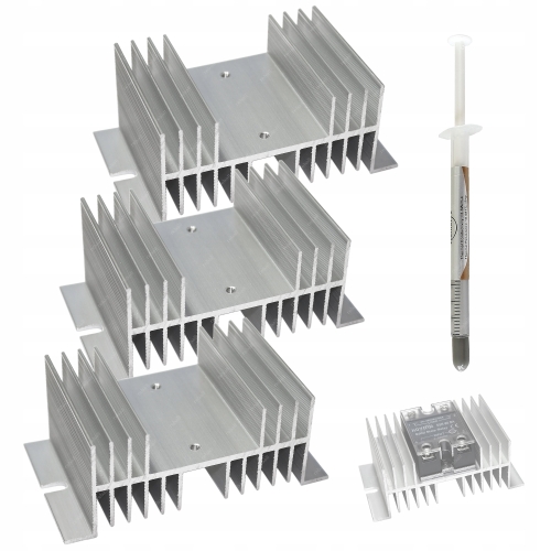 3X ALUMINIOWY RADIATOR DO PRZEKAŹNIKA SSR 80A 60A 40A 25A AC DA AA DD PASTA