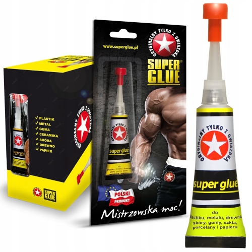 MOCNY KLEJ SUPER GLUE ORYGINALNY BŁYSKAWICZNY DO PLASTIK METAL GUMA PAPIER