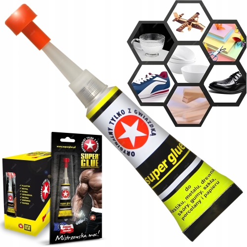 MOCNY KLEJ SUPER GLUE ORYGINALNY BŁYSKAWICZNY DO PLASTIK METAL GUMA PAPIER
