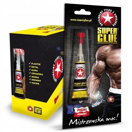 MOCNY KLEJ SUPER GLUE ORYGINALNY BŁYSKAWICZNY DO PLASTIK METAL GUMA PAPIER