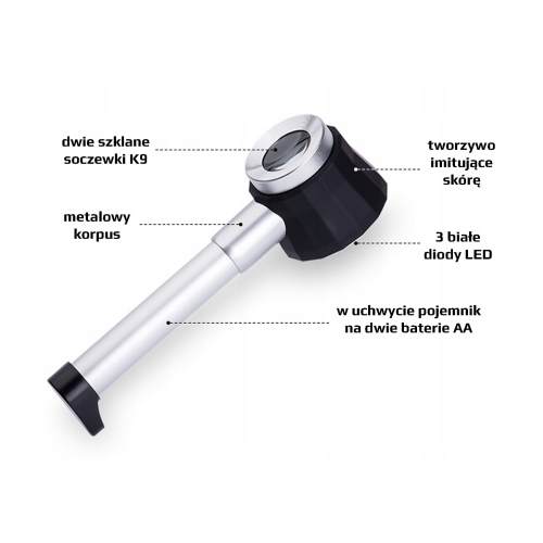 LUPA SPECJALISTYCZNA POMIAREM WIELKOŚCI 0,5 SZKŁO POWIĘKSZAJĄCE 4,5x 3xLED