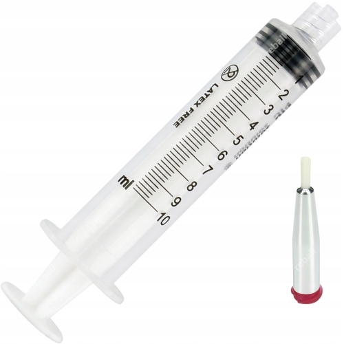 STRZYKAWKA 10ml PĘDZEL Z IGŁĄ DOZOWNICZĄ 25G 2mm
