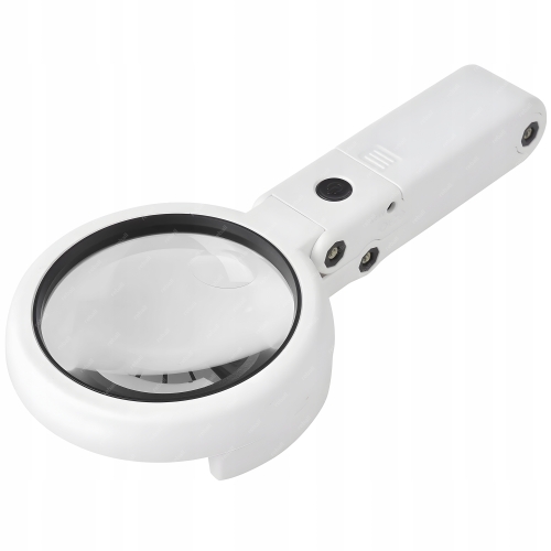 DUŻA LUPA NUMIZMATYCZNA SZKŁO POWIĘKSZAJĄCE SKŁADANA 5X75mm + 10X19mm 8xLED