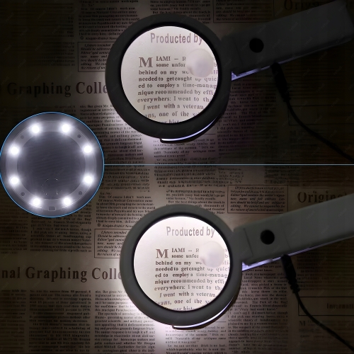 DUŻA LUPA NUMIZMATYCZNA SZKŁO POWIĘKSZAJĄCE SKŁADANA 5X75mm + 10X19mm 8xLED