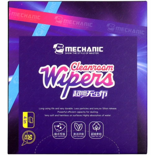 ŚCIERECZKI BEZPYŁOWE WACIKI DO CZYSZCZENIA OPTYKI LCD PŁYT MECHANIC 50szt