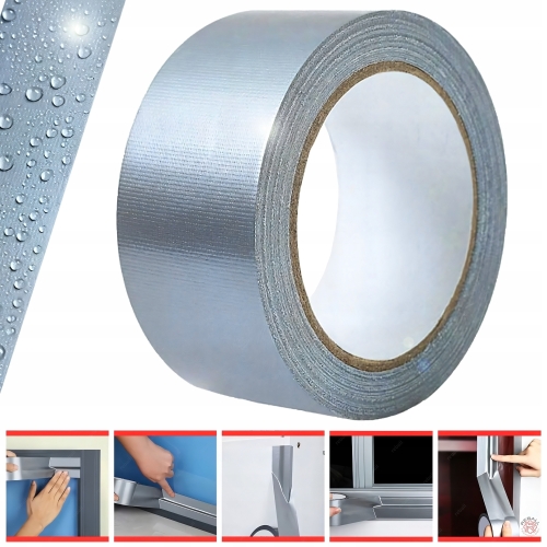 TAŚMA NAPRAWCZA SREBRNA ZBROJONA DUCT TAPE STRONG MOCNA TRWAŁA 48MM X 10M