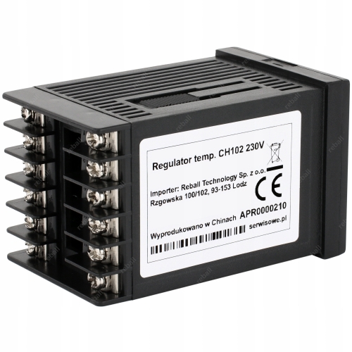 REGULATOR TEMPERATURY STEROWNIK CH102 1800°C SSR 40A CZUJNIK RADIATOR PASTA