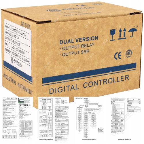 REGULATOR TEMPERATURY STEROWNIK CH102 1800°C SSR 40A CZUJNIK RADIATOR PASTA