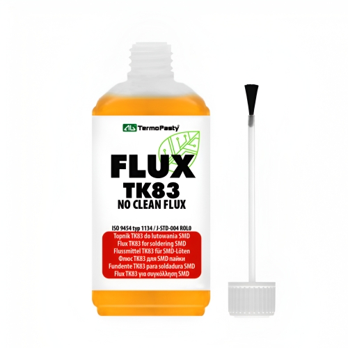 ŚREDNIO AKTYWNY PŁYNNY TOPNIK FLUX REFLOW SMD NO CLEAN+ PĘDZELEK TK83 100ml